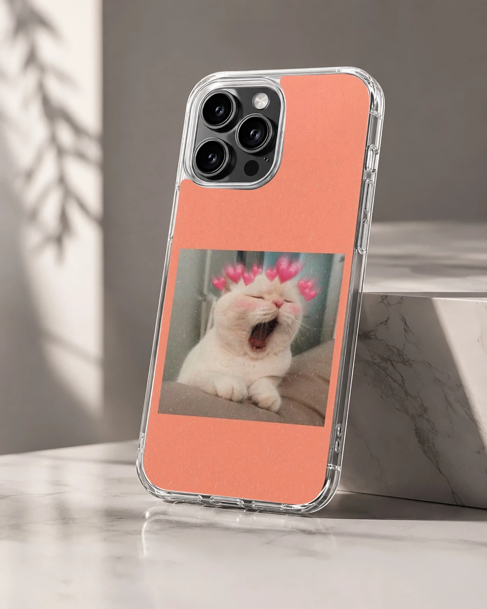 Aesthetic cat phone case with playful feline design
